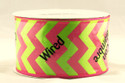 Pink Citrus Bold Chevron Stripe Wide Wired Ribbon 25 Yards