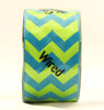 Turquoise Citrus Bold Chevron Stripe Wide Wired Ribbon 25 Yards