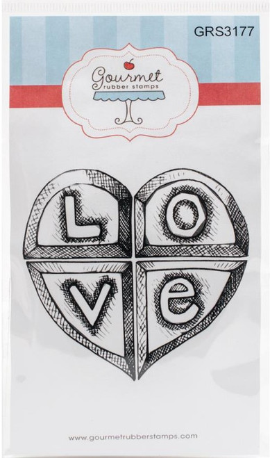 Love Heart Cling Rubber Stamp Gourmet