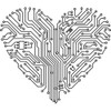 Circuit Board Heart Cling Rubber Stamp Gourmet