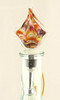 Orange Purple Multi-colored Square Art Glass Metal Bottle Topper