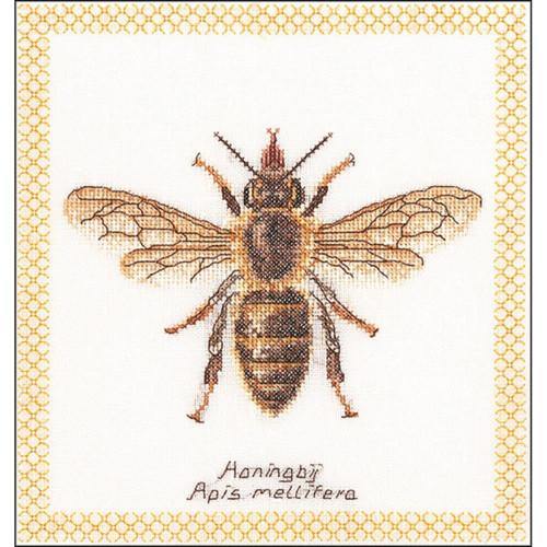 Honey Bee on White Counted Cross Stitch Kit Thea Gouverneur