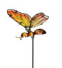Golden Bumble Bee Glass Metal Plant Garden Stake