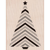 Chevron Striped Christmas Tree Wood Mounted Rubber Stamp Hero Arts