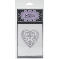 Floral Heart Rubber Cling Stamp Paper Parachute