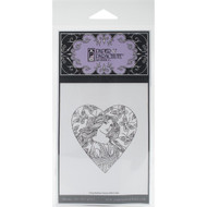 Butterfly Woman Heart Rubber Cling Stamp Paper Parachute