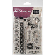Borders & Butterflies Collection Clear Cling Rubber Stamp Couture Creations