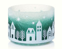 Winter Village Crackle Glass Barrel Jar Shade Yankee Candle 