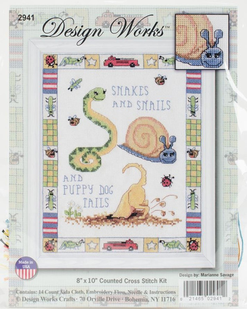 Snakes & Snails Counted Cross Stitch Kit Design Works