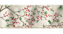 Holly Berry Branches on Light Ivory Solid Nashua Wired Ribbon 25 yards