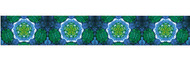Blue Green Flowers Prismatic Satin Wide Wired Ribbon 25 yards