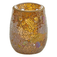 Glam Gold Mosaic Glass Oil Warmer Tart Burner Tealight Holder Yankee Candle