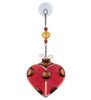 Ladybug Heart Glass Metal Hanging Suncatcher