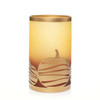Amber Pumpkin Glass Metal Jar Pillar Holder Yankee Candle