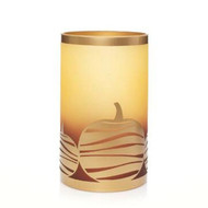 Amber Pumpkin Glass Metal Jar Pillar Holder Yankee Candle
