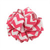 Shocking Pink Chevron on Solid White Wide Wired Ribbon 25 yards