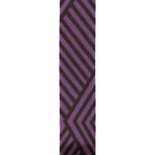 Purple Black Angular Stripes on Solid Jive Wired Ribbon 25yd