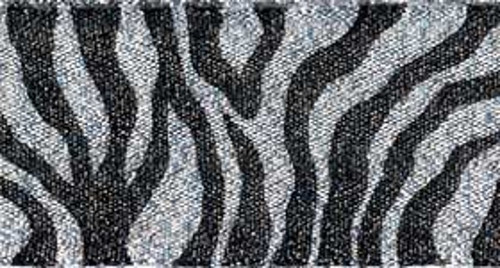 Zebra Silver Black Sparkle Wired Ribbon 22 Yards Morex