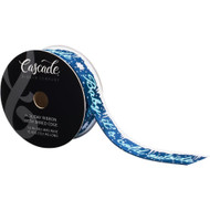 Baby It's Cold Outside on Blue Satin Wired Ribbon 15 Yards
