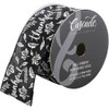 Thankful White on Solid Black Wide Wired Ribbon 15 Yards 