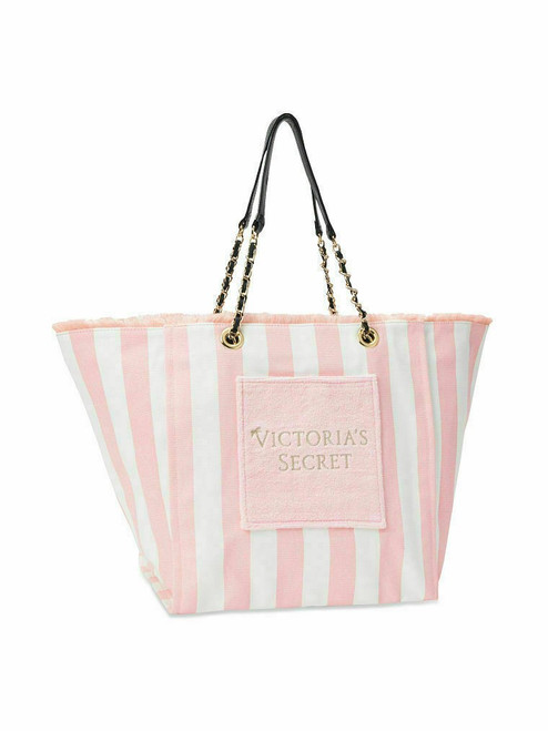 victoria's secret pink canvas tote bag