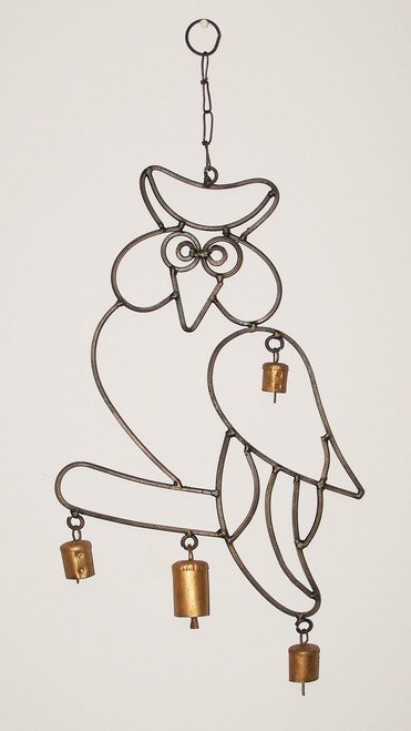 Shop here now for Iron Owl Wind Chime Cow Bells