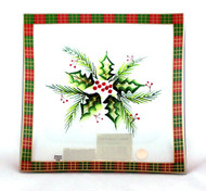 Shop here for Christmas Decor-Plaid Holly Glass Candle Tray Yankee Candle