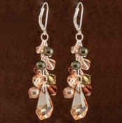 Olive Polygon Cluster Earrings