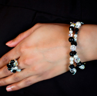 Allure Double Bracelet. Shown with Cluster Ring in Allure.