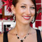 Black Tie Dangle Necklace shown with the Black Tie Cluster Earring.