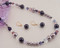 Pearl Drop Earrings in 18k Gold Vermeil Dark Purple. Shown with Eclectic Necklace in Concord.