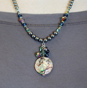 Abalone & Pearl Cluster Necklace