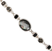 Black Shell & Swarovski Crystal Bracelet