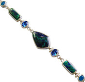 Chrysocolla & Swarovski Crystal Bracelet