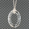 Cosmic Oval Necklace in Sterling Silver Crystal (Clear)