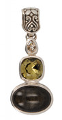 Golden Sheen Obsidian, Swarovski Khaki & Golden Shadow Pendant