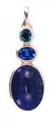 Lapis, Swarovski Sapphire & Indicolite Pendant