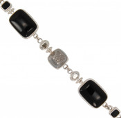 Onyx, Drusy & Swarovski Crystal Bracelet