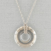 Silver Shade Disc Necklace