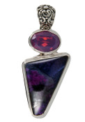 Sugalite & Swarovski Cyclamen Opal Pendant