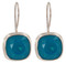 Swarovski Crystal 10mm Cushion Cut Gemstone Earrings in Caribbean Blue Opal