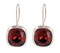 Swarovski Crystal 10mm Cushion Cut Gemstone Earrings in Burgundy