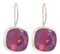 Swarovski Crystal 12mm Cushion Cut Gemstone Earrings in Cyclamen Opal