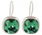 Swarovski Crystal 12mm Cushion Cut Gemstone Earrings in Erinite