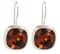 Swarovski Crystal 12mm Cushion Cut Gemstone Earrings in Smoked Topaz