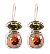 Swarovski Crystal Copper & Olive Earrings