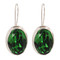 Swarovski Crystal Oval Gemstone Earrings in Fern Green