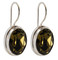 Swarovski Crystal Oval Gemstone Earrings in Khaki