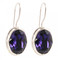 Swarovski Crystal Oval Gemstone Earrings in Purple Velvet