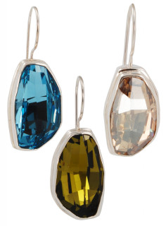 Swarovski Large Calypso Earrings (left to right) in Aquamarine, Olivine, Golden Shadow